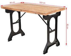 Matbord bordsskiva i massiv granträ 122x65x82 cm