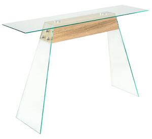 Konsolbord MDF och glas 120x30x76 cm ekfärgat
