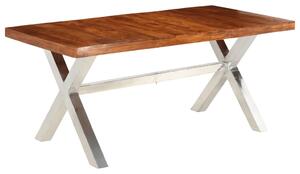Matbord i massivt trä med shesham-ytbehandling 180x90x76 cm