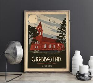 Grebbestad - Art deco poster - A4