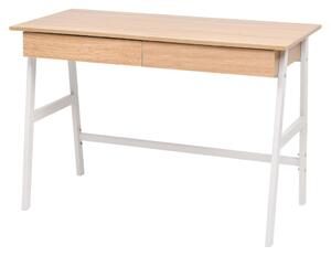 Skrivbord 110x55x75 cm ekfärg och vit