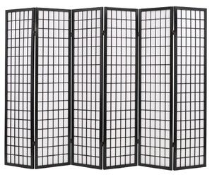 Rumsavdelare med 6 paneler japansk stil 240x170 cm svart