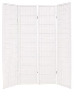 Rumsavdelare med 4 paneler japansk stil 160x170 cm vit