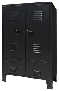 Garderob industriell stil metall 67x35x107 cm svart