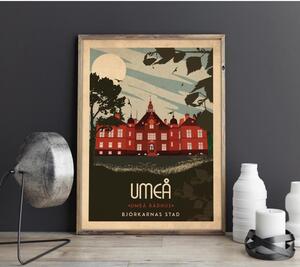 Umeå - Rådhuset - Art deco poster - A4