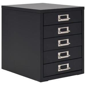 Arkivskåp med 5 lådor metall 28x35x35 cm svart
