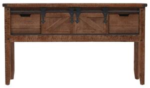 Konsolbord massivt granträ 131x35,5x75 cm brun