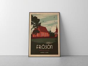Frösön - Art deco poster - 30x40