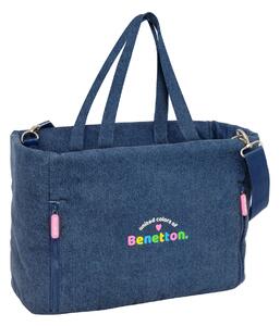 Väska Benetton Denim Blå 40 x 31 x 17 cm