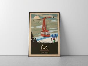 Åre - Kabinbanan - Art deco poster - A4