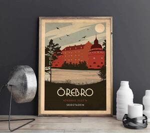 Örebro - Slottet - Art deco poster - A4