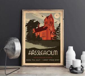 Hässleholm - Art deco poster - A4