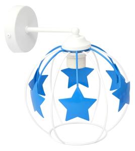 Vägglampa för barn STARS 1xE27/15W/230V blå/vit