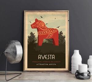 Avesta - Art deco poster - A4