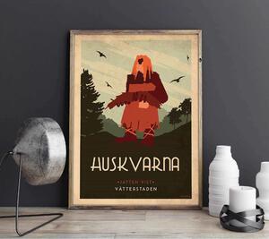 Huskvarna - Art deco poster - A4