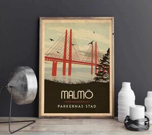 Malmö - Art deco poster - A4