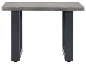 Soffbord med levande kanter grå 60x60x40 cm massivt akaciaträ