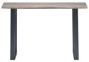 Konsolbord grå 115x35x76 cm massivt akaciaträ och järn