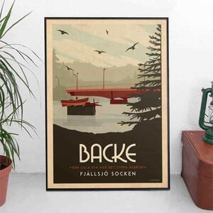 Backe - Art deco poster - A4