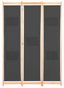 Rumsavdelare 3 paneler 120x170x4 cm grå tyg