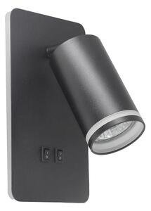 LED väggspotlight PARIS 1xGU10/10W/230V + LED/6W/230V svart