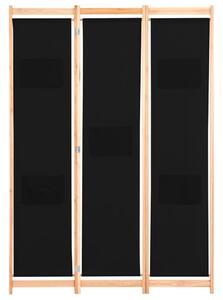 Rumsavdelare 3 paneler 120x170x4 cm svart tyg