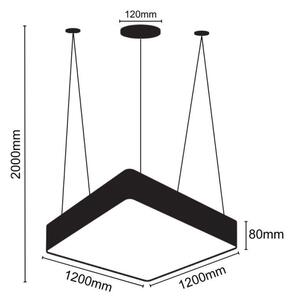 LED ljuskrona med textilsladd LED/240W/230V 4000K 120x120 cm