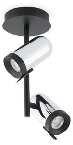 Faro 43534 - Spotlight ORLEANS 2xGU10/8W/230V silver/svart