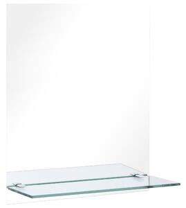 Väggspegel med hylla 20x40 cm härdat glas