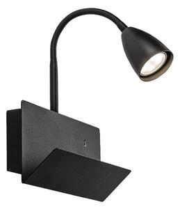 Rabalux 71089 - Vägglampa med hylla TACITO 1xGU10/25W/230V svart