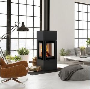 Kratki THOR VIEW - Steel fireplace THOR 8kW 150mm