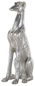 Dekorativ skulptur silver GREYHOUND Beliani