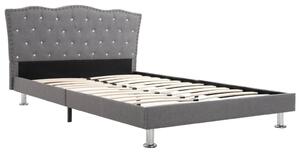 Säng med madrass ljusgrå tyg 120x200 cm