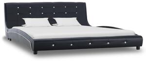Säng med memoryskummadrass svart konstläder 160x200 cm