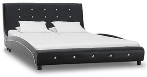 Säng med memoryskummadrass svart konstläder 120x200 cm