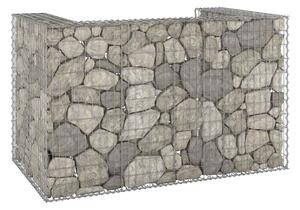 Gabionmur för soptunnor galvaniserat stål 180x100x110 cm - Silver