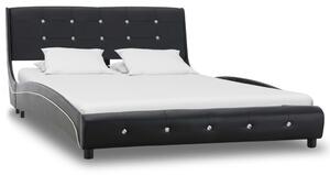 Säng med madrass svart konstläder 120x200 cm