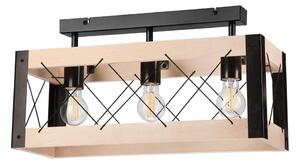 Taklampa FRIDA 3xE27/60W/230V svart/beige bok