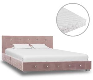 Säng med madrass rosa sammet 120x200 cm