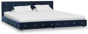 Säng med madrass blå sammet 160x200 cm