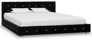 Säng med madrass svart sammet 140x200 cm