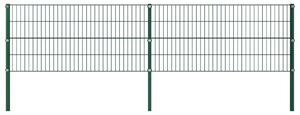 Stängselpanel med stolpar järn 3,4x0,8 m grön