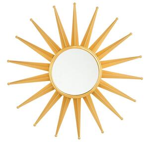 Hängande Väggspegel Guld 60 cm Rund Sol Form Solstråle Dekorativ Accentstycke Vardagsrum Sovrum Vintage Glamour Retro Hollywood Beliani