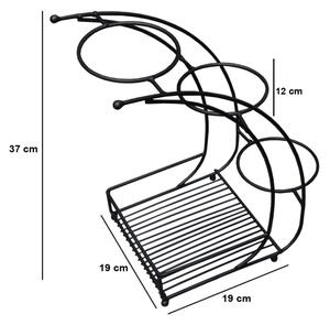 Blomställ 37x19 cm svart/metall