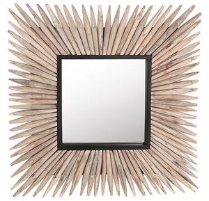 Spegel 64 x 64 cm ljusbrun SASABE Beliani