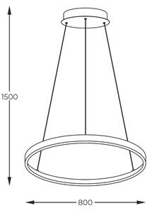 Zuma Line 2023201-BK80 - LED ljuskrona med textilsladd BRENO LED/36W/230V 3000/4000/6000K