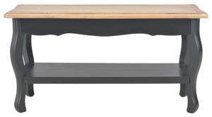Soffbord svart och brun 87,5x42x44 cm massiv furu