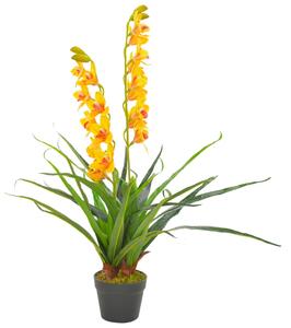 Konstväxt Orkidé med kruka 90 cm gul