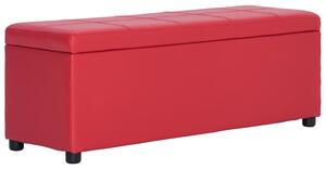 Bänk med förvaringsutrymme 116 cm röd konstläder