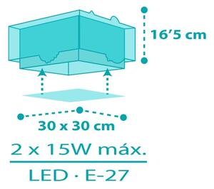 Dalber 63316 - Takbelysning för barn HAPPY JUNGLE 2xE27/15W/230V